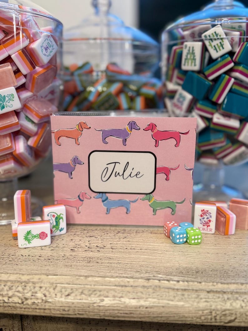 Personalized Dachshund Mahjong | Mah Jongg Card Cover & Protector ...