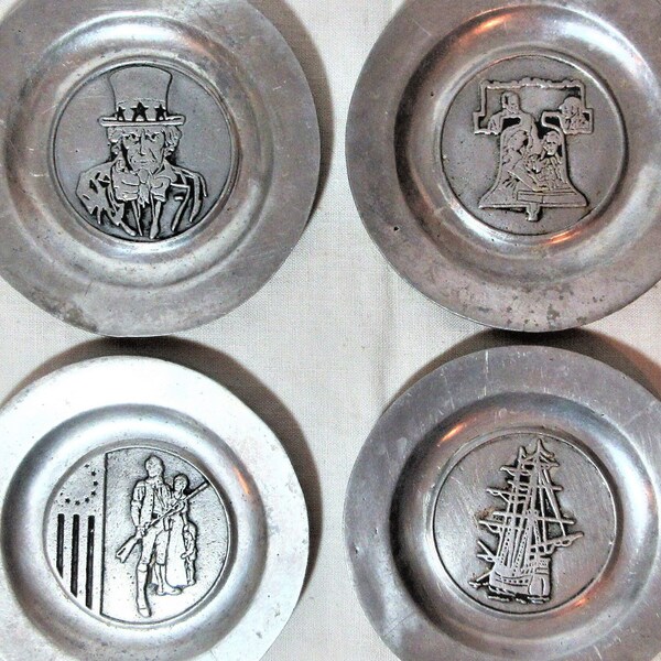 Pewter Bicentennial Plate Etsy