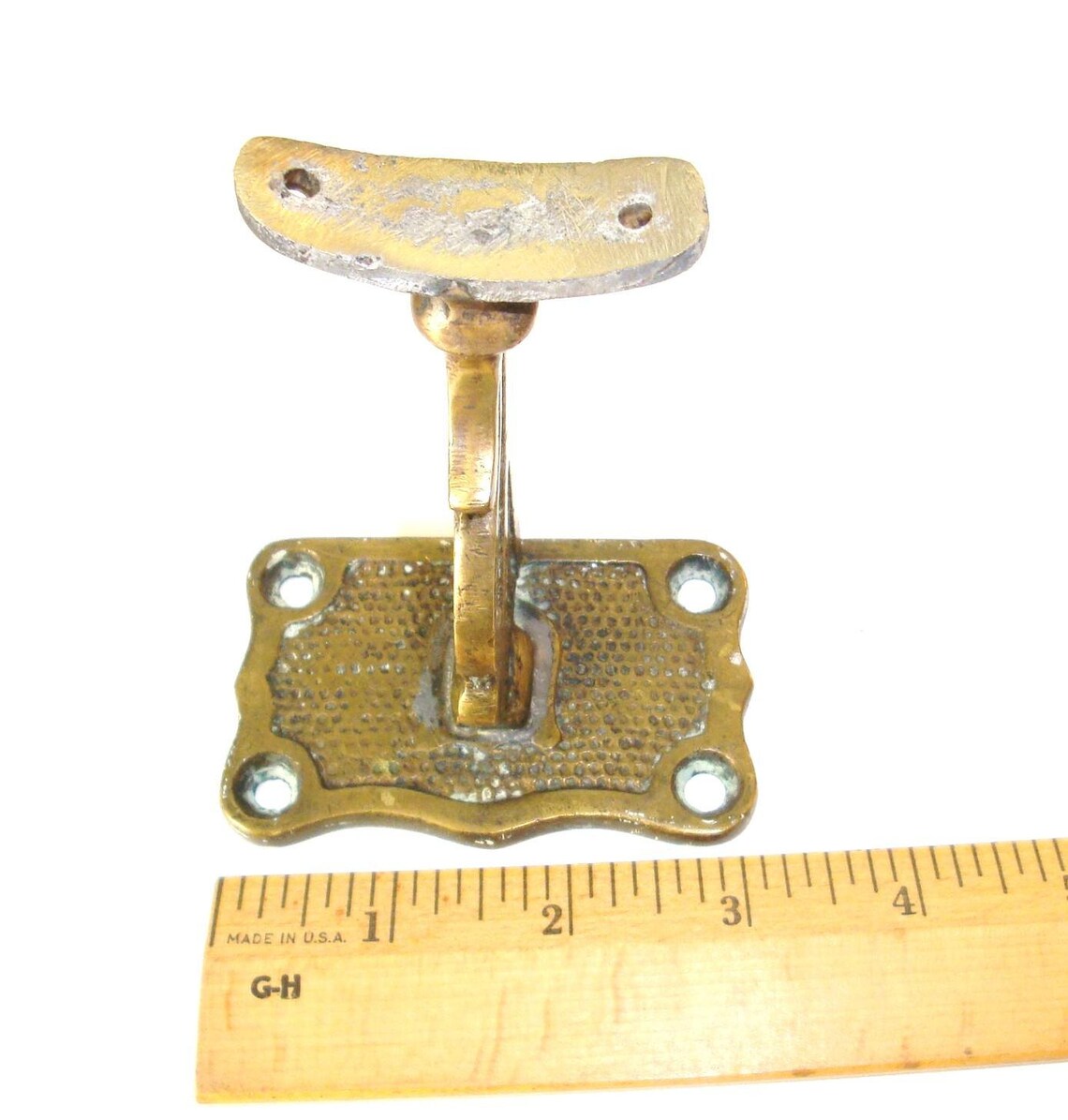 Decorative solid brass bracket. Vintage brass bracket. Flat Etsy