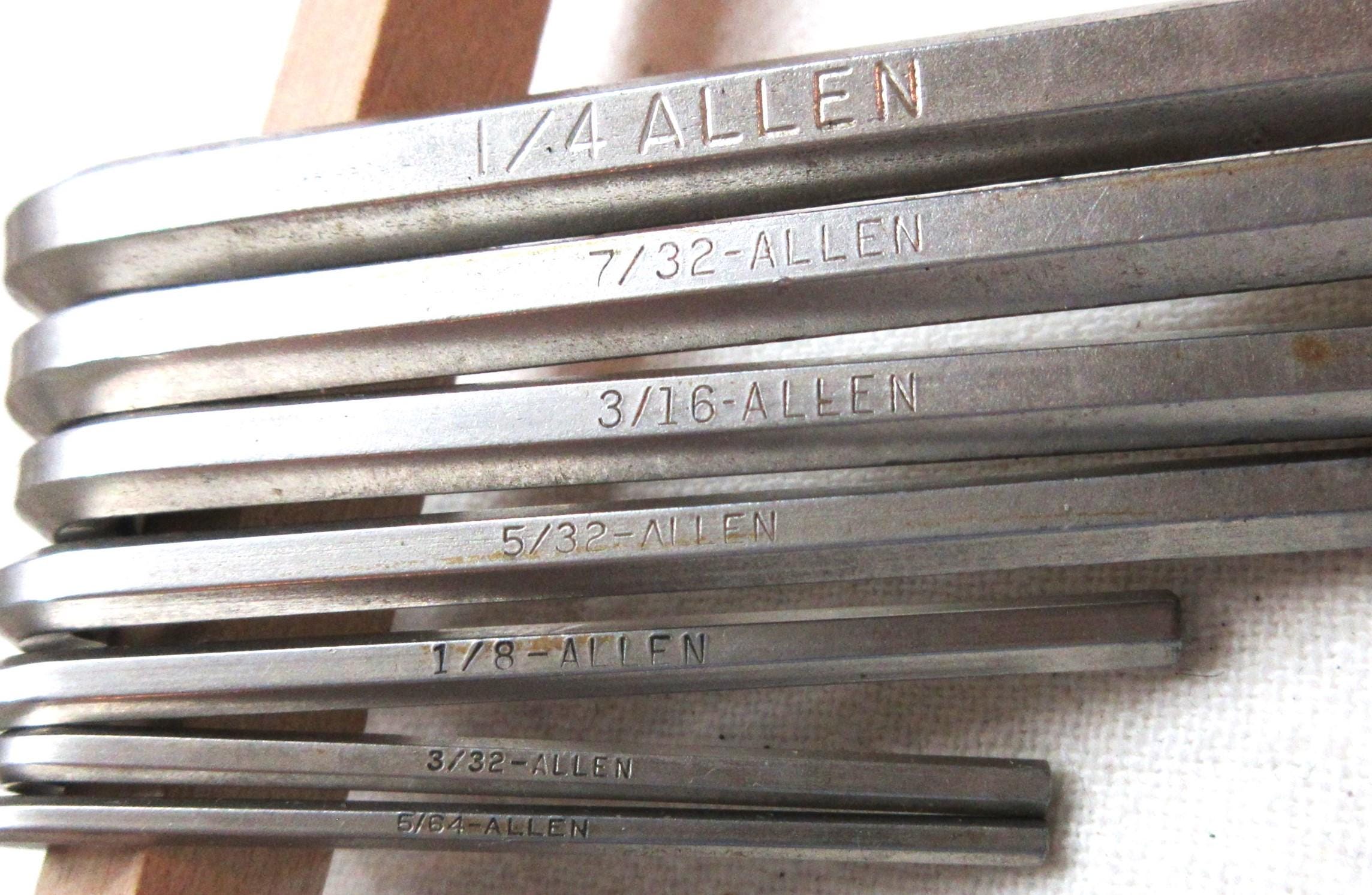 Allen Hex Wrench Set - 7 Piece (1/4 to 5/64) - Etsy