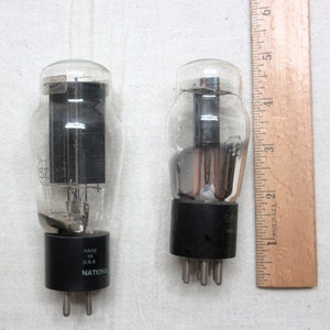 TV radio tubes, lot of 2 for upcycle repurpose steam punk. They are 5 plus, salvaged from a stand up radio. image 1