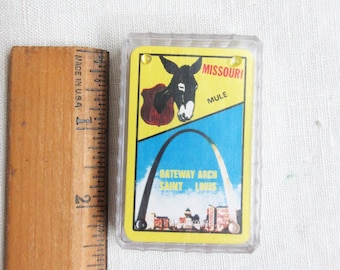 Miniature St Louis Playing Cards: Missouri Mule, Gateway Arch