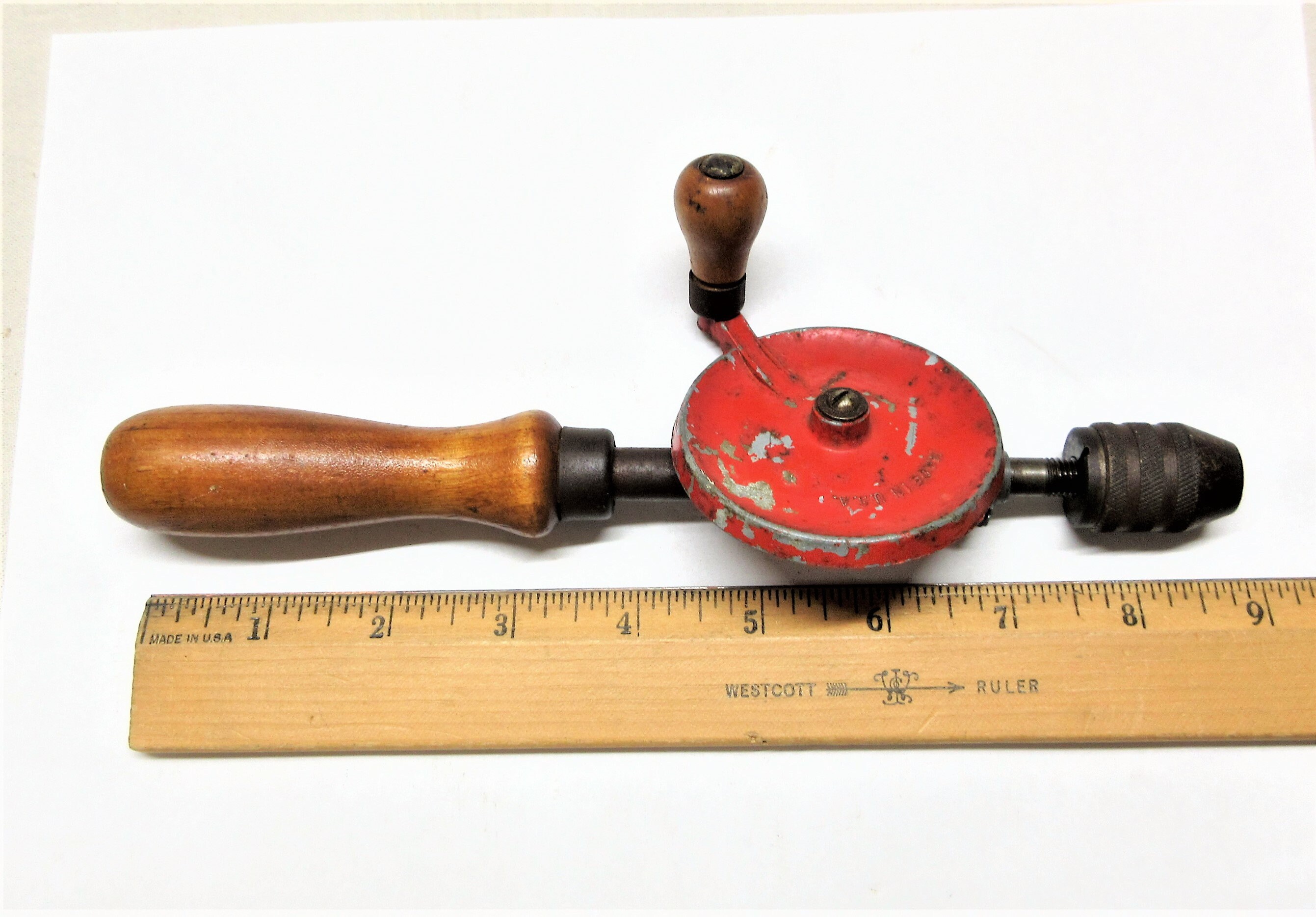 Vintage Hand Drill Brace Egg Beater Hurdy Gurdy Drill With