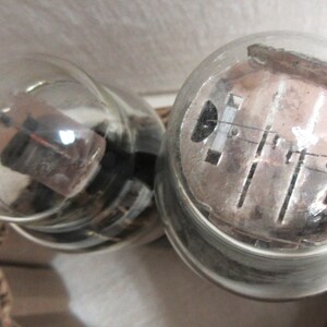 TV radio tubes, lot of 2 for upcycle repurpose steam punk. They are 5 plus, salvaged from a stand up radio. image 5