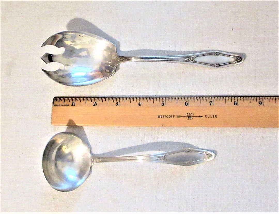 Antique Silver Plate Serving Pieces Ladle and Serving Spoon. Etsy