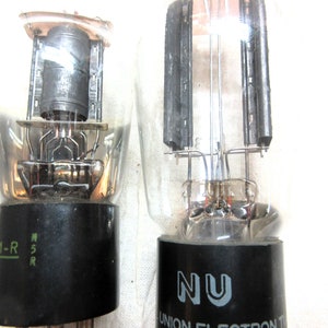 TV radio tubes, lot of 2 for upcycle repurpose steam punk. They are 5 plus, salvaged from a stand up radio. image 3
