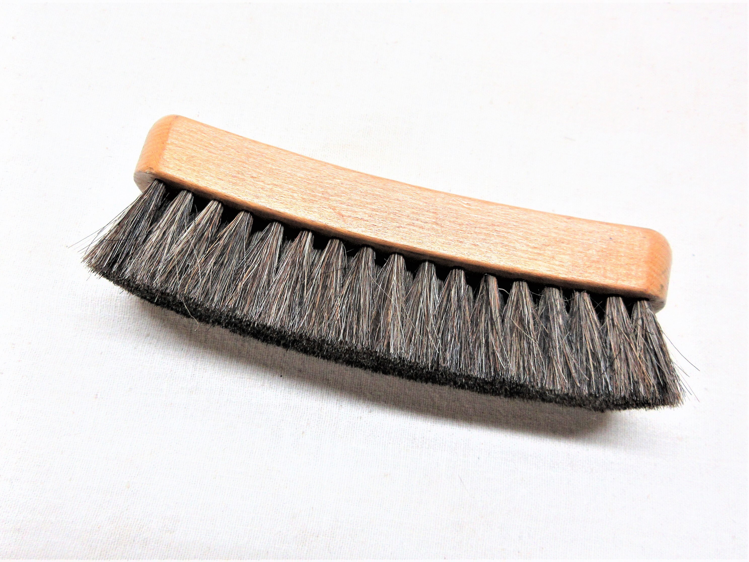 HEALLILY Shoe Shine Brush Wood Handle Soft Genuine Hair Bristle Polishing Brush Cleaning Brush for Shop Store Home 