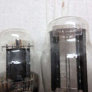 TV radio tubes, lot of 2 for upcycle repurpose steam punk. They are 5 plus, salvaged from a stand up radio. image 4