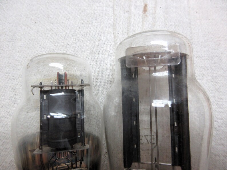 TV radio tubes, lot of 2 for upcycle repurpose steam punk. They are 5 plus, salvaged from a stand up radio. image 4