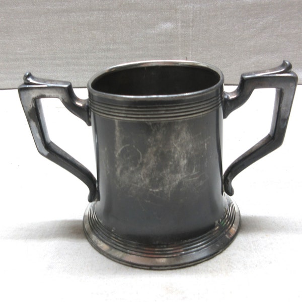 Antique silverplate urn, vase or sugar bowl with side handles. Small urn is 4" tall. Marked Guaranteed Plate 3130