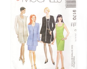 Sewing Pattern for Women Lined Jacket and Sleeveless Dress McCalls Pattern 9170 Size 10-12-14 Uncut F/F