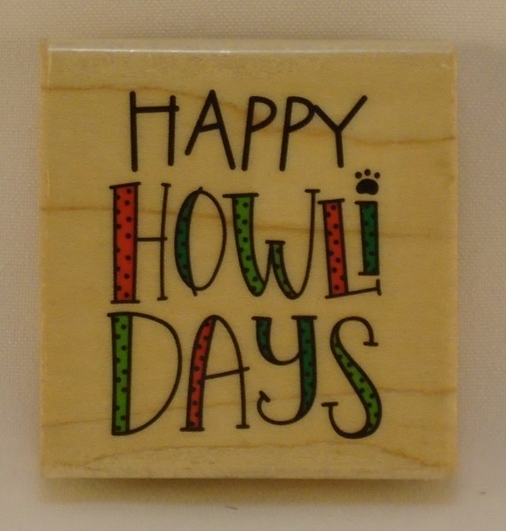 Download Happy Howli Days Rubber Stamp Stampabilities Christmas Crafts Etsy PSD Mockup Templates