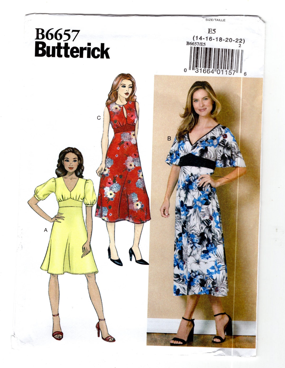 Sewing Pattern for Women Misses Dress With V-neck or Keyhole - Etsy