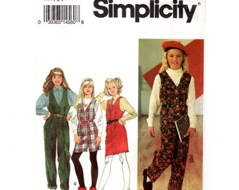 Sewing Pattern for Girls Jumpsuit and Jumper Simplicity 8631 Size 7-8-10-12-14 Uncut FF