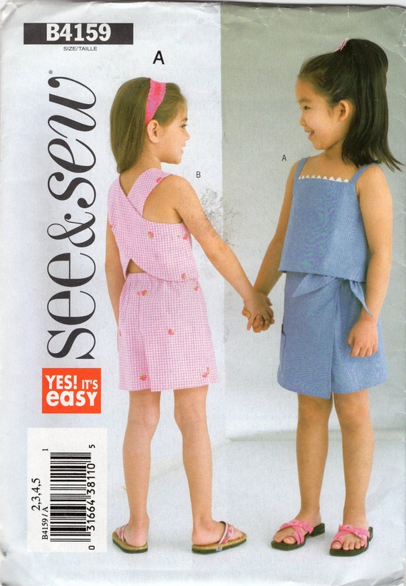 SEWING PATTERN SIZES 2 TO 8 MAKE GIRLS SUMMER TOPS~SKORTS~SHORTS CLOTHES