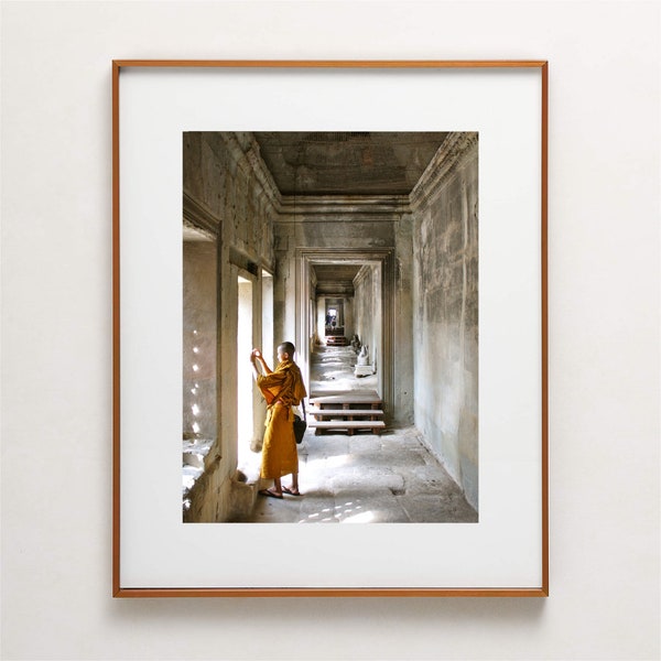 Angkor Wat Monk Photography  Travel Art Instant Digital Download