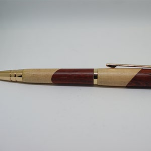 Slim hand turned pen with stylus tip