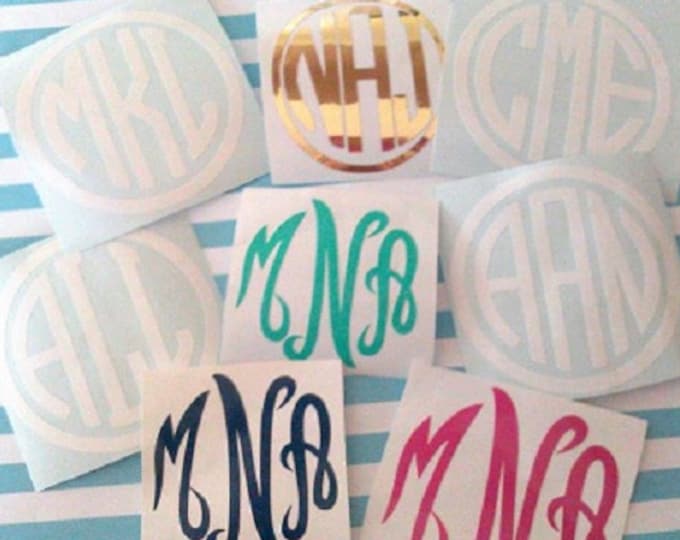 Monogram Rain Boot Stickers - Custom Vinyl Initial Decal Set