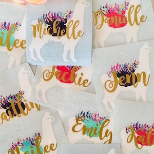 Llama Decal personalized gift for her, best friend gift