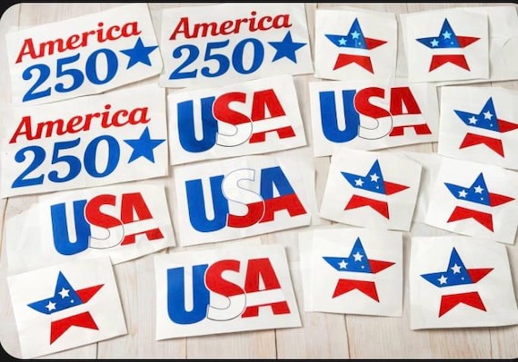 America 250 4th of July Decals for car
