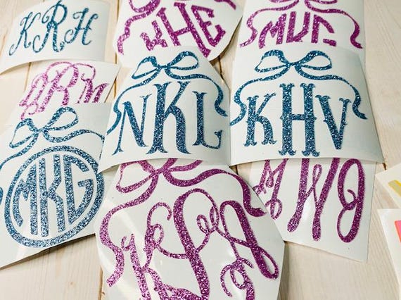 Glitter Monogram Decal