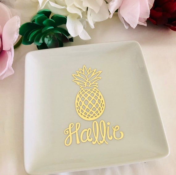 Monogram Jewelry Tray: Pineapple Ring Dish, Bridesmaid Proposal Gift