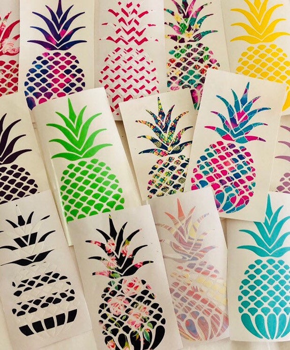 Rainbow Pineapple Decal: Colorful Sticker for Car, Laptop, Tumbler