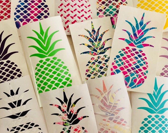 Rainbow Pineapple Decal: Colorful Sticker for Car, Laptop, Tumbler