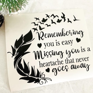 In Memory of Car window decal, Memorial window sticker, Grief Gifts
