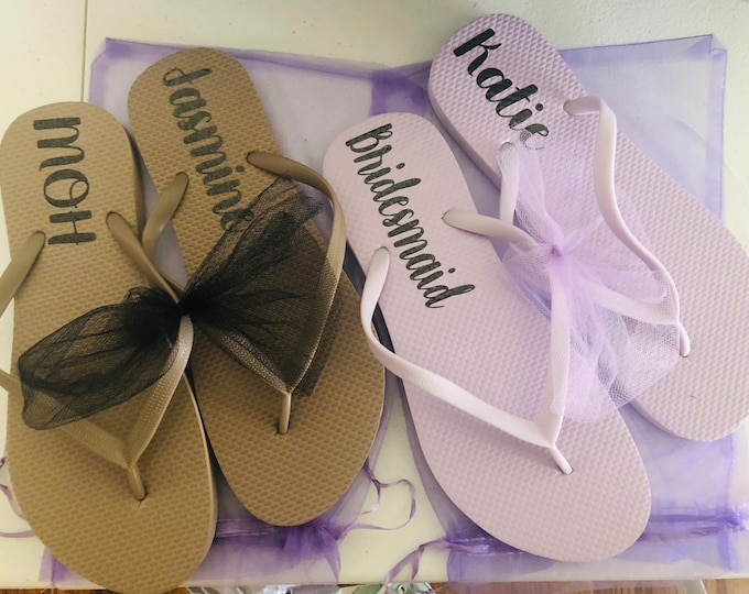 Lilac Bridesmaid Flip Flops, Reception and Bridal Party Gifts