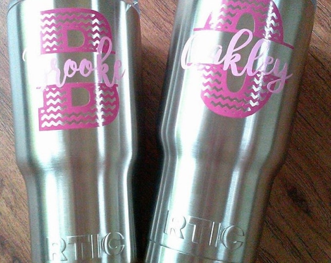 Custom Name Vinyl Decal: Personalized Monogram for Tumblers