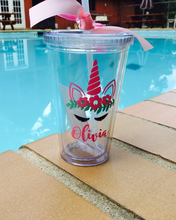 Personalized Unicorn Tumbler, Unicorn Party Favor, Birthday Gift for Girl, Gifts