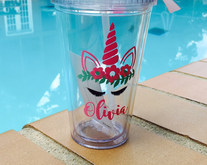 Personalized Unicorn Tumbler, Unicorn Party Favor, Birthday Gift for Girl, Gifts