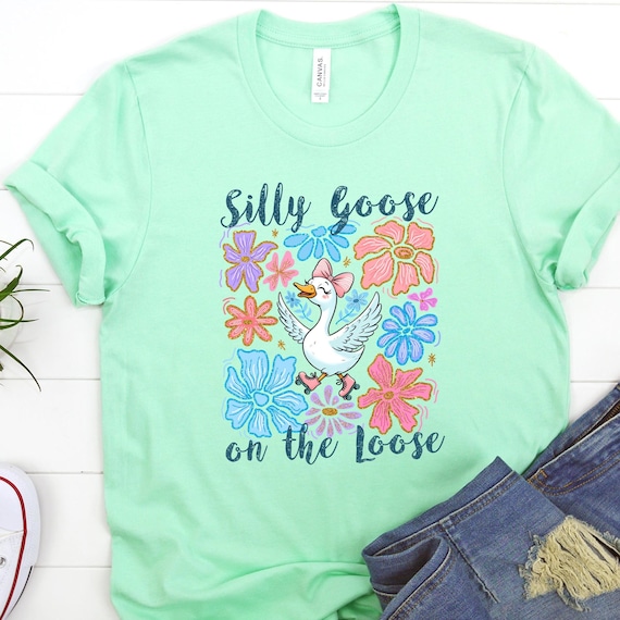 Silly Goose On The Loose Graphic Tee, Funny Goose Shirt, Trendy Animal Lover Gift