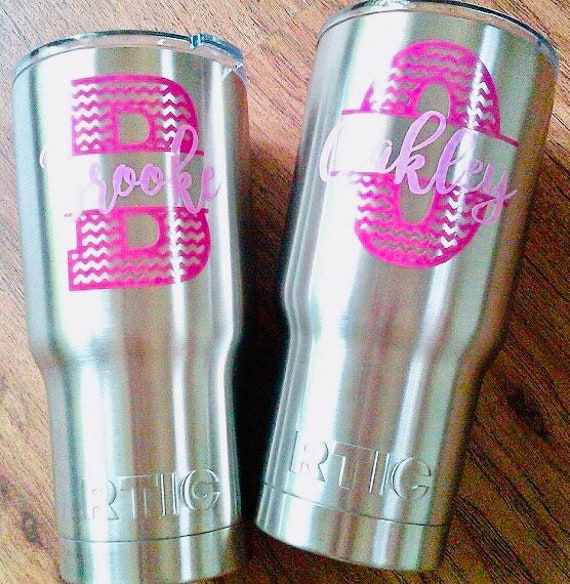 Personalized Vinyl Tumbler Decals, Custom Name Monogram Stickers, Vinyl Application
