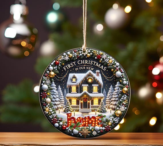 Personalized 'First Christmas in Our New Home' Ornament: Realtor Gift