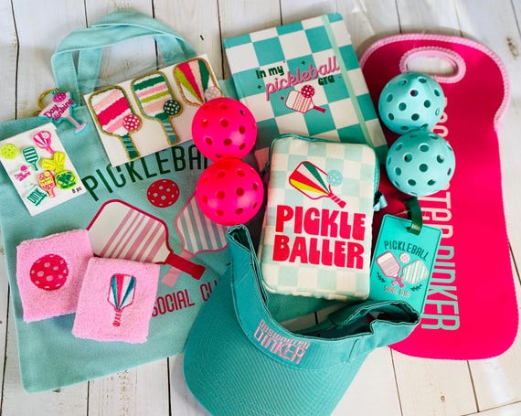 Pickleball Gift Set, Paddle Cover, Tote Bag, Balls & Journal