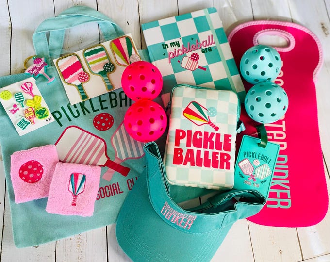 Pickleball Gift Set, Paddle Cover, Tote Bag, Balls & Journal