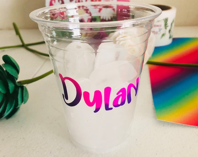 Vinyl Cup Decal: Color Changing Personalized Sticker (Cold Sensitive)