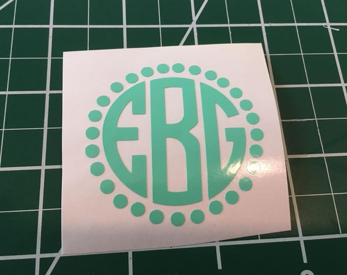 Preppy Monogram Decal for Water Bottle, Back to school, Dorm room decalss, Gifts