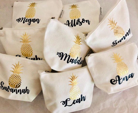 Personalized Bridesmaid Proposal Makeup Bag: Cotton Canvas Gift