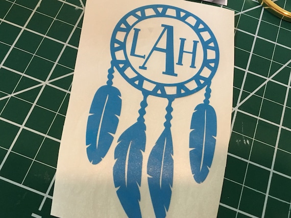 Personalized Dream Catcher Decal: Vinyl Sticker for Cups - Custom Monogram