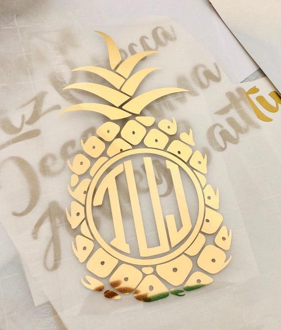Bachelorette Pineapple Iron On Decal, Personalized Monogram (3.5-9 inch)