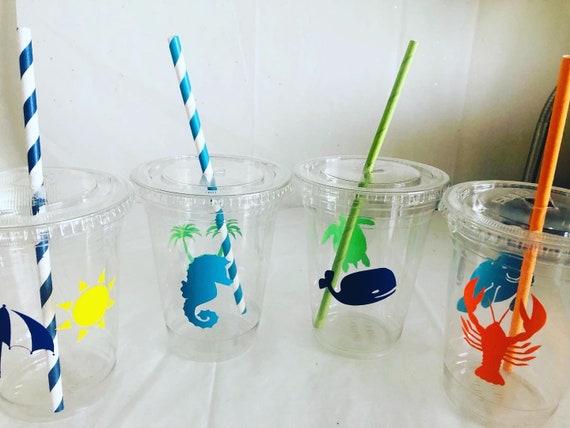 Beach Theme Birthday Cups: Undersea Party Favors
