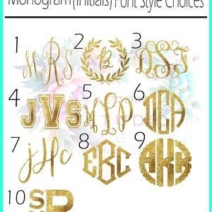 Monogram Bow Decal: Buffalo Plaid Pattern (Custom Sizes) image 4