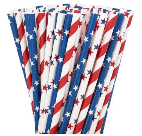Stars and Stripes Paper Straws and/or table scatter, 4th of July Party