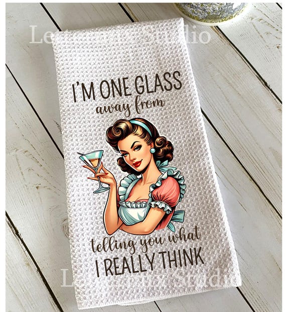Funny Kitchen Towel: Waffle Weave Decor Gift
