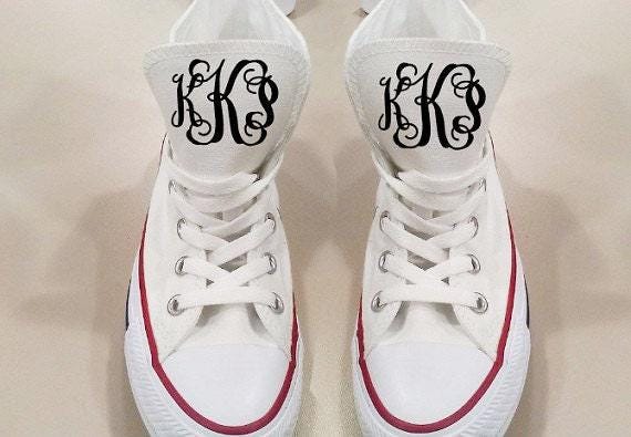 Iron-On Shoe Monograms: Custom Initials for Canvas Sneakers (DIY Kit)