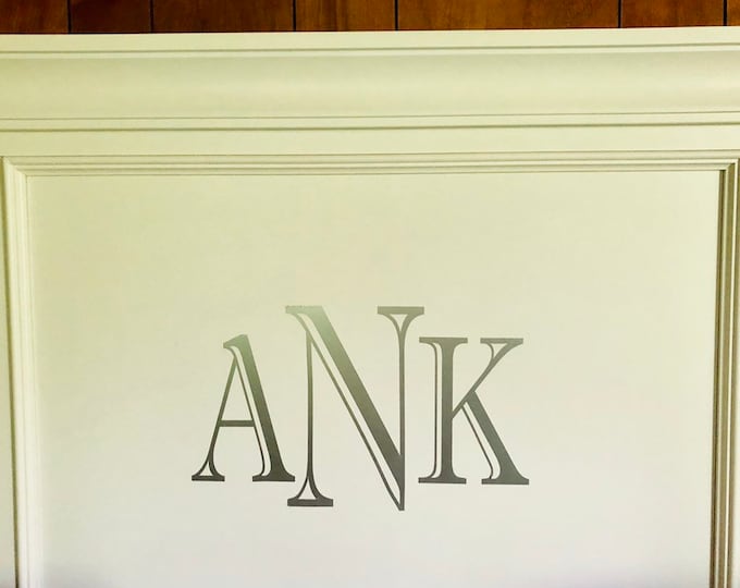 Wall Monogram Decal: Large Vinyl for Dorm or Bedroom (16 inch)