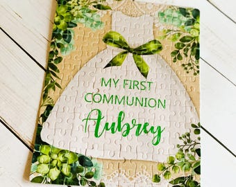 First Communion gift Puzzle & Box, Personalized puzzle